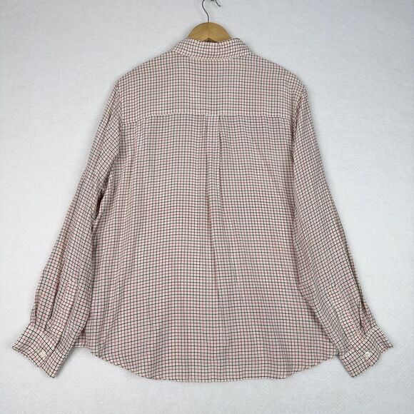 Gabriella Molinari Shirt Blouse 100% Silk Long Sleeve White Red Black Plaid - Picture 8 of 14